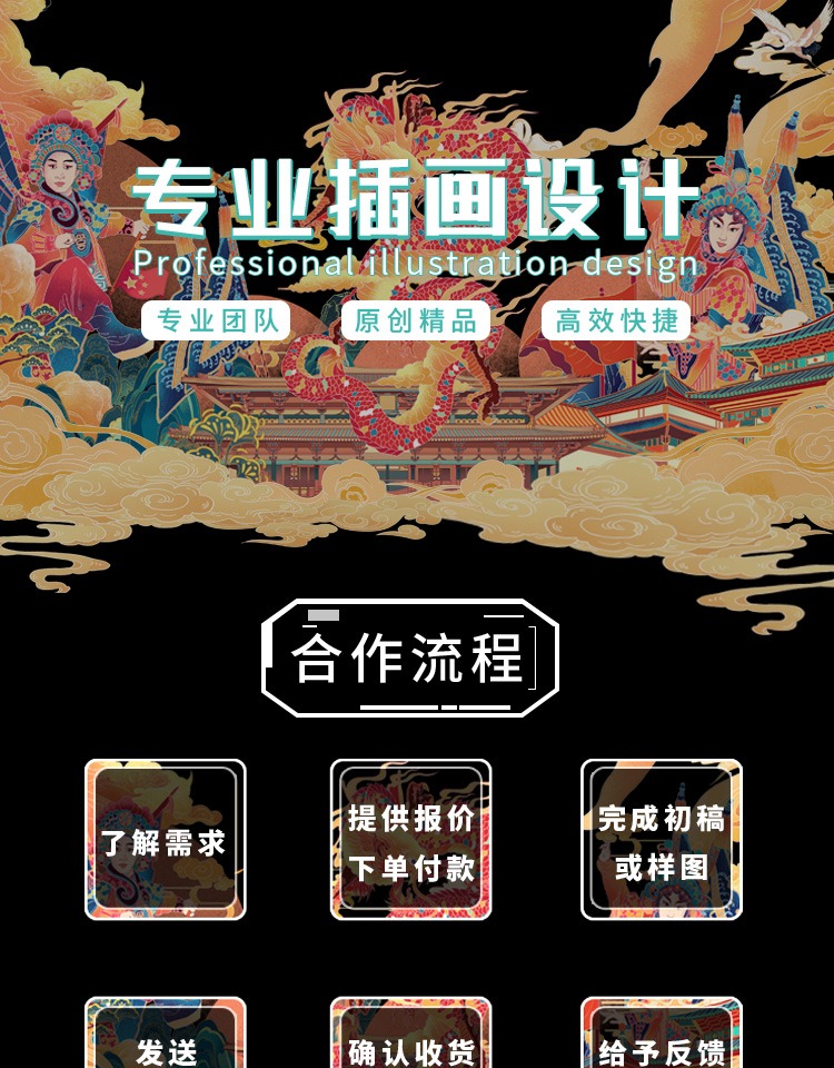 手绘插画设计定制Q版卡通人物头像商业动漫画册文创国潮绘本代画